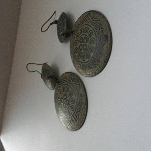 Metal Mandala Earrings - Picture 2 of 3